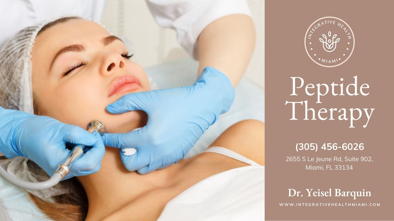 A woman undergoing peptide therapy treatment at Integrative Health Miami.