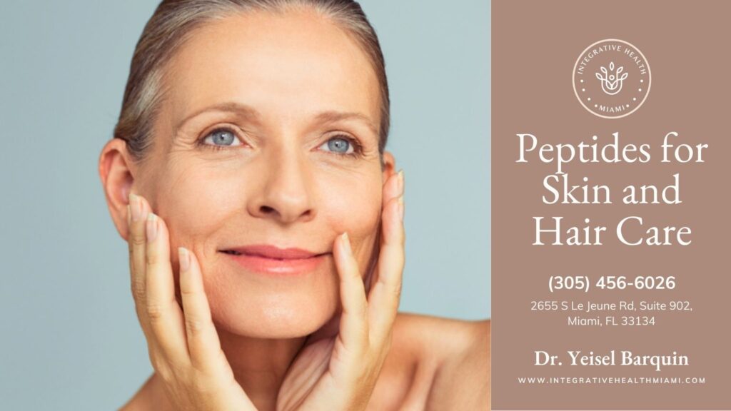 Client at Integrative Health Miami experiencing visible results from Peptides for Skin and Hair Care.